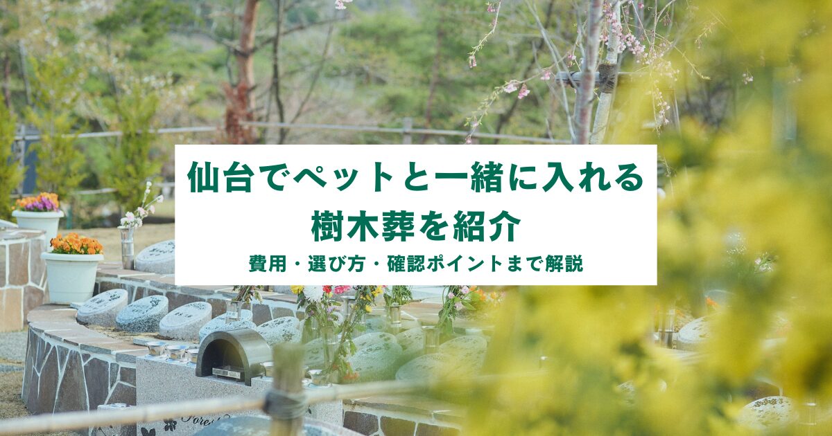 仙台でペットと一緒に入れる樹木葬を紹介|費用・選び方・確認ポイントまで解説