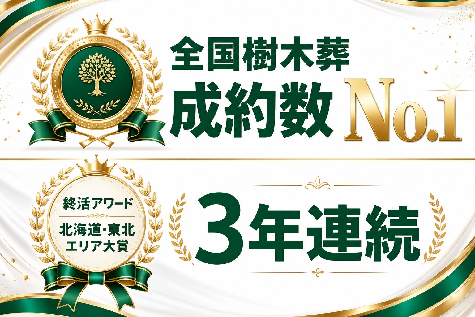 全国樹木葬成約数No.1 終活アワード3年連続大賞
