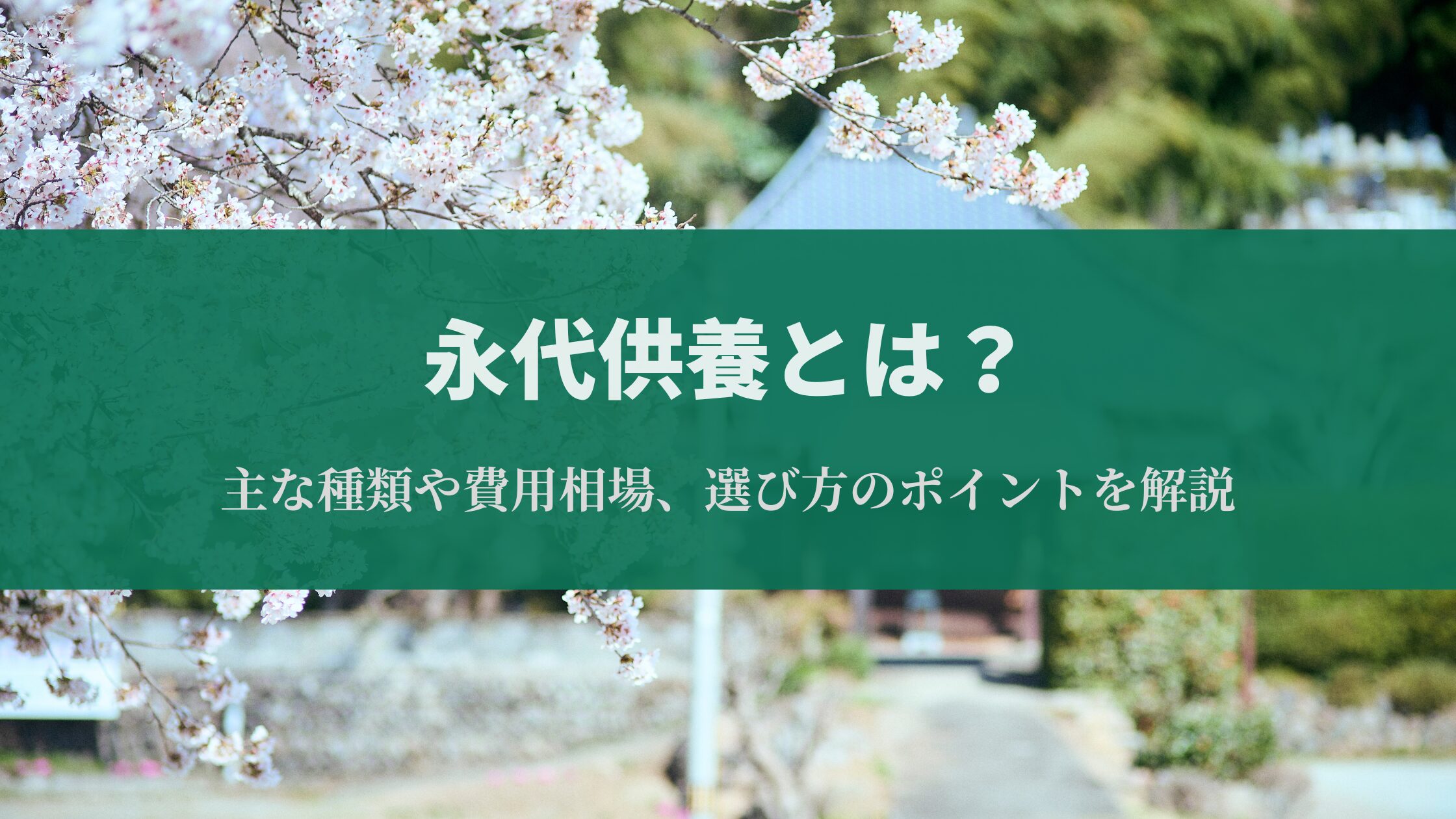 永代供養とは？主な種類や費用相場、選び方のポイントを解説