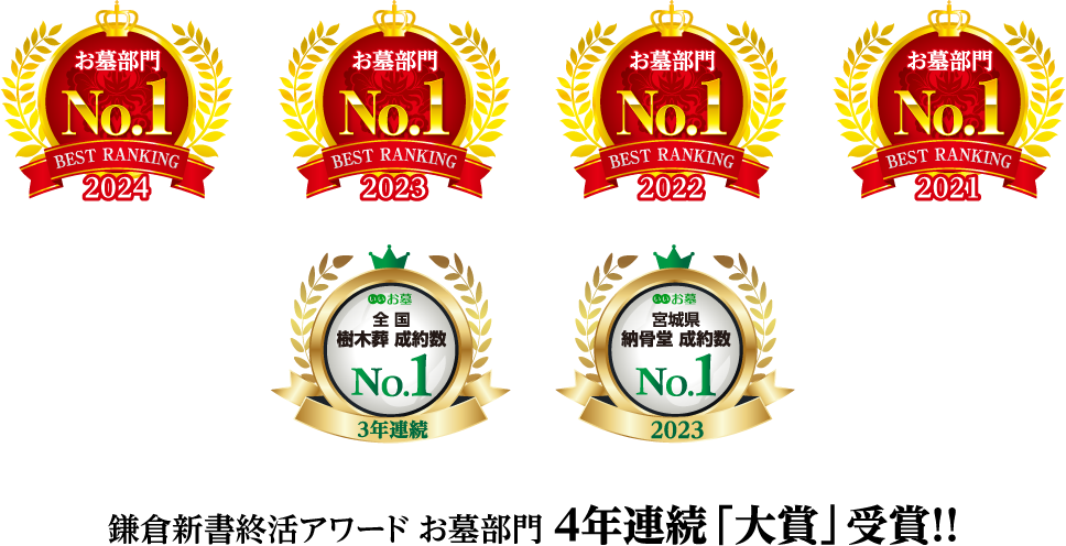 鎌倉新書終活アワード お墓部門 4年連続「大賞」受賞!!